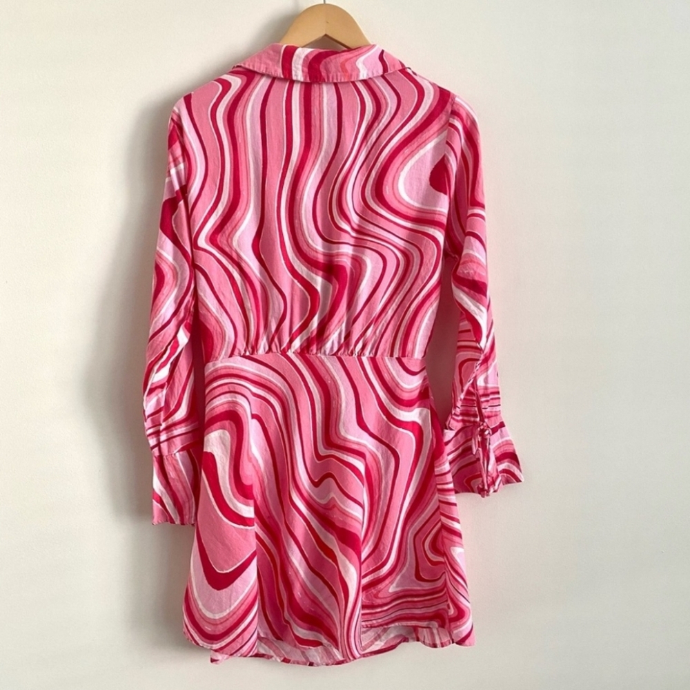 Zara Barbie Linen Blend Cut Out Psychedelic Print - Picture 10 of 11